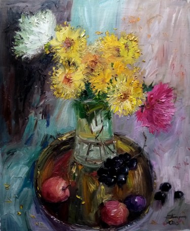 「Осени букет」というタイトルの絵画 Елена Гагаринаによって, オリジナルのアートワーク, オイル