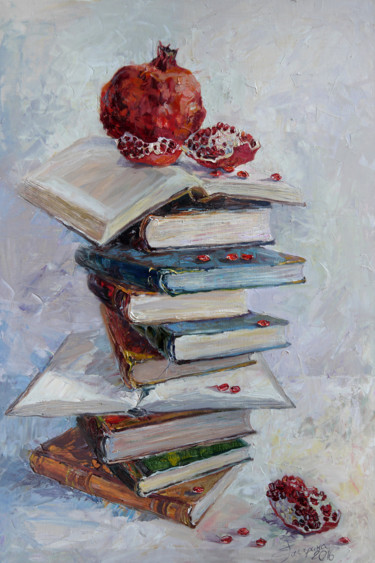 Ζωγραφική με τίτλο "Гранат науки" από Елена Гагарина, Αυθεντικά έργα τέχνης, Λάδι