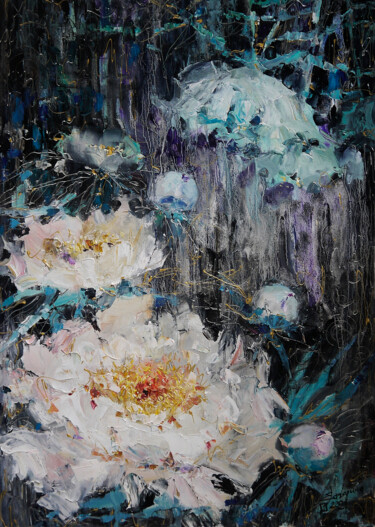 Картина под названием "Небесная Лазурь" - Елена Гагарина, Подлинное произведение искусства, Масло