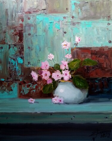 Картина под названием "Домашние" - Елена Гагарина, Подлинное произведение искусства, Масло