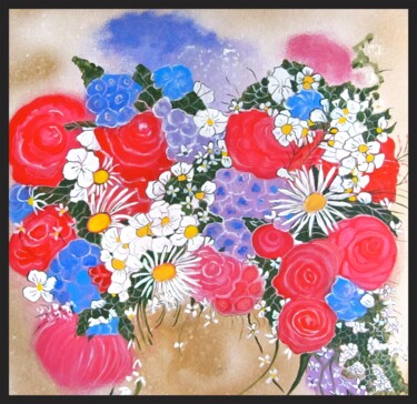 Картина под названием "Bouquet" - Yelena Mazour-Matusevich, Подлинное произведение искусства, Акрил Установлен на Деревянная…
