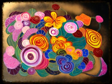 Painting titled "April Bouquet" by Yelena Mazour-Matusevich, Original Artwork, Acrylic Mounted on Cardboard