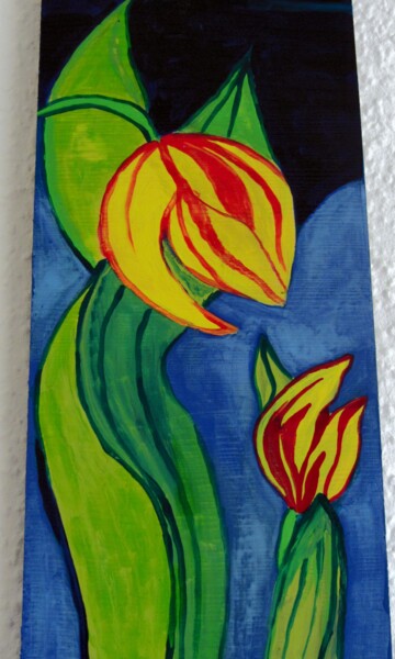 Painting titled "Wooden Panel" by Yelena Mazour-Matusevich, Original Artwork, Acrylic