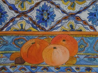 Painting titled "Mandarines a la Pro…" by Yelena Mazour-Matusevich, Original Artwork, Oil