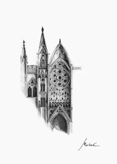 "Gothic" Drawing titled ""Gothic"" by Elena Minkova, Original Art, Pencil