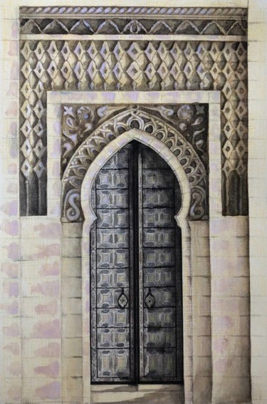 Painting titled "Eastern gates" by Elena Minkova, Original Artwork, Watercolor