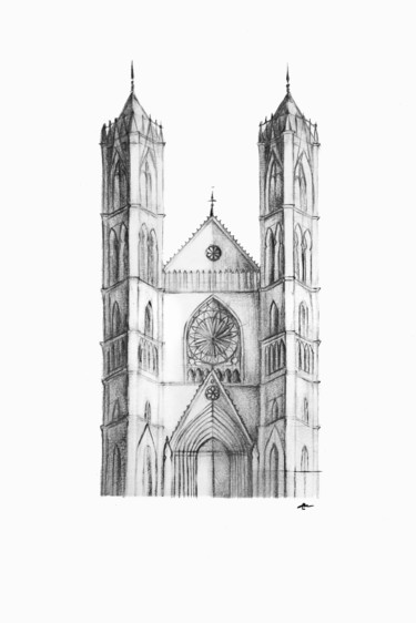 Drawing titled "Gothic 2" by Elena Minkova, Original Artwork, Pencil