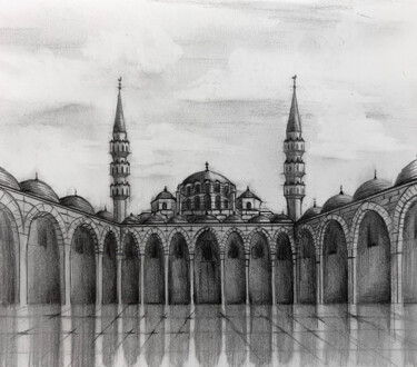 「Suleymaniye mosque」というタイトルの描画 Elena Minkovaによって, オリジナルのアートワーク, 鉛筆