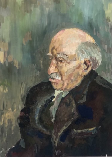 Painting titled "Old men" by Elena Minkova, Original Artwork, Gouache