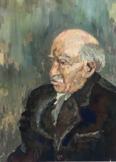 Peinture intitulée "Old men" par Elena Minkova, Œuvre d'art originale, Gouache