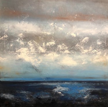 Painting titled "Seascape 1" by Elena Minkova, Original Artwork, Oil