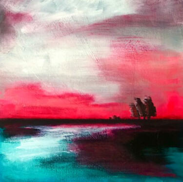 Pittura intitolato "Windy evening" da Elena Minkova, Opera d'arte originale, Acrilico