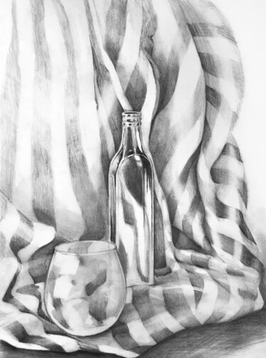 Painting titled "Still life with dra…" by Elena Minkova, Original Artwork, Pencil