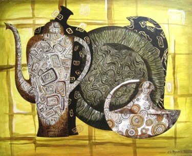 Pintura intitulada "Mosaic" por Yelena Revis, Obras de arte originais, Acrílico Montado em Armação em madeira