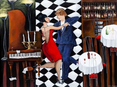 Peinture intitulée "Lat Dance" par Yelena Revis, Œuvre d'art originale, Acrylique Monté sur Châssis en bois