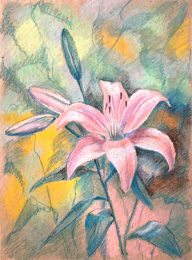 Dessin intitulée "Lily is the personi…" par Yelena Rybalkina, Œuvre d'art originale, Pastel