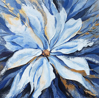 Peinture intitulée "Blue flower" par Yelena Rybalkina, Œuvre d'art originale, Acrylique Monté sur Châssis en bois