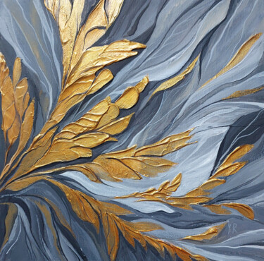 Peinture intitulée "Leaves" par Yelena Rybalkina, Œuvre d'art originale, Acrylique Monté sur Châssis en bois