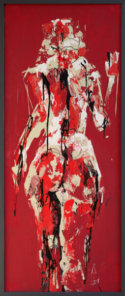 Malerei mit dem Titel "Nude" von Yelena Tikhonova, Original-Kunstwerk, Acryl