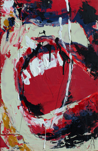 Malerei mit dem Titel "Scream" von Yelena Tikhonova, Original-Kunstwerk, Acryl