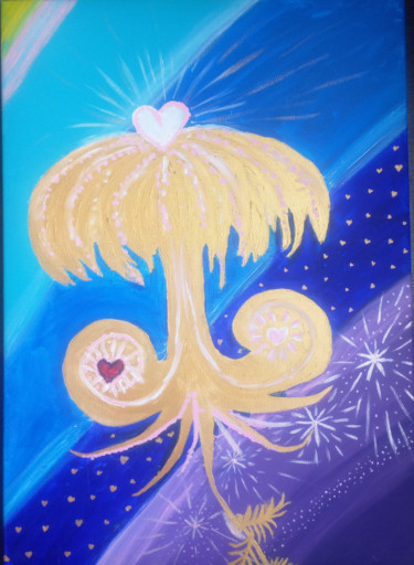 Painting titled "fountain-of-love.png" by Elena Bova, Original Artwork, Acrylic