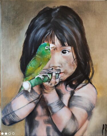 Pintura titulada "Amazonien" por Patricia Rospert, Obra de arte original, Oleo