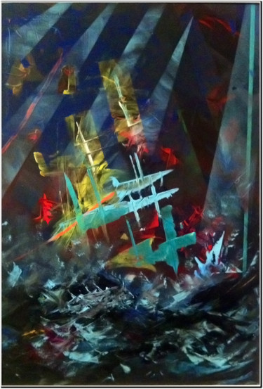 Painting titled "but the ship is mov…" by Yensen, Original Artwork, Acrylic