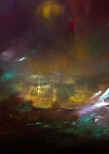 Painting titled "Atlantis" by Yensen, Original Artwork, Acrylic