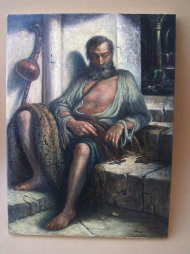 Peinture intitulée "Old armenian man af…" par Hero, Œuvre d'art originale