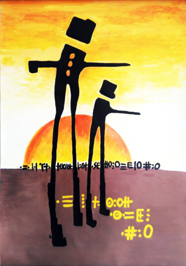 Peinture intitulée "tawada (la marche)" par Yeschou, Œuvre d'art originale, Acrylique