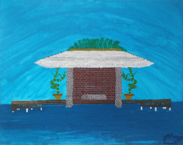 Pintura titulada "the meditation hut" por Yeshaya Dank, Obra de arte original, Acuarela