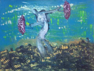 Pintura intitulada "IN SYNC" por Yeshaya Dank, Obras de arte originais, Aquarela