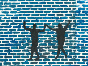 Картина под названием "dancing amongst tro…" - Yeshaya Dank, Подлинное произведение искусства, Акварель