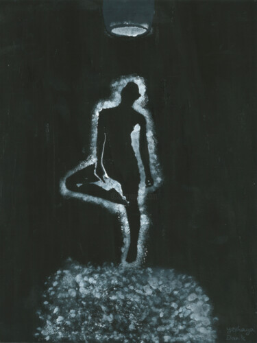 Painting titled "dancing in the spot…" by Yeshaya Dank, Original Artwork, Watercolor