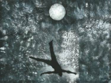 Картина под названием "Breakdancing in the…" - Yeshaya Dank, Подлинное произведение искусства, Акварель