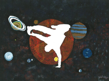 Painting titled "Breakdancing in spa…" by Yeshaya Dank, Original Artwork, Watercolor