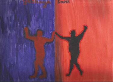 Peinture intitulée "they perform" par Yeshaya Dank, Œuvre d'art originale, Aquarelle