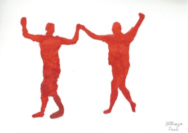 Картина под названием "They Dance in Vermi…" - Yeshaya Dank, Подлинное произведение искусства, Акварель