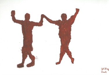 Schilderij getiteld "They Dance in Burnt…" door Yeshaya Dank, Origineel Kunstwerk, Aquarel