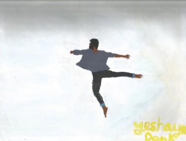 Pintura intitulada "Dancing in the snow…" por Yeshaya Dank, Obras de arte originais, Aquarela