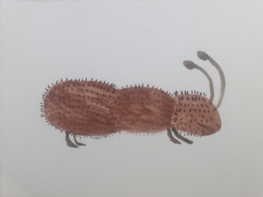Rysunek zatytułowany „a friendly bug” autorstwa Yeshaya Dank, Oryginalna praca, Akwarela