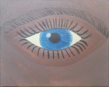 Pintura titulada "blue eyes" por Yeshaya Dank, Obra de arte original, Acuarela