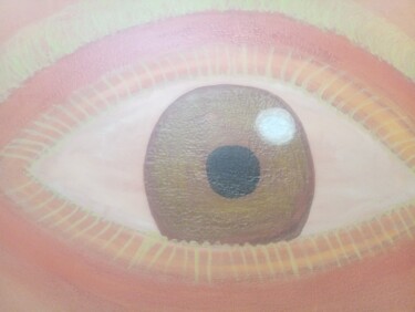 Pittura intitolato "Untitled eye No.2" da Yeshaya Dank, Opera d'arte originale, Acquarello
