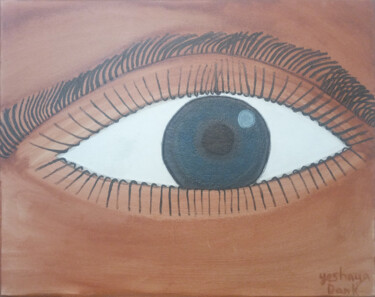 Peinture intitulée "untitled eye No.1" par Yeshaya Dank, Œuvre d'art originale, Aquarelle