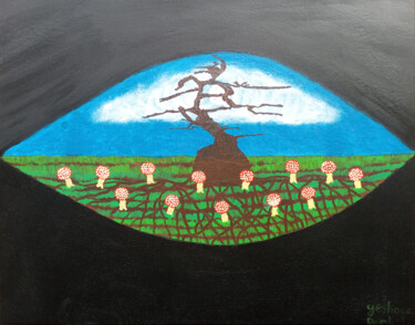 "Bonsai Dream" başlıklı Tablo Yeshaya Dank tarafından, Orijinal sanat, Suluboya