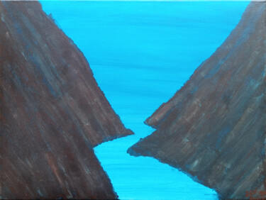 Картина под названием "endless seascapes" - Yeshaya Dank, Подлинное произведение искусства, Акварель