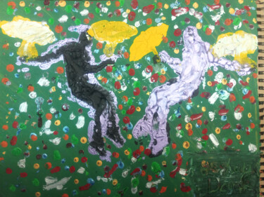 Картина под названием "Floating through li…" - Yeshaya Dank, Подлинное произведение искусства, Акварель