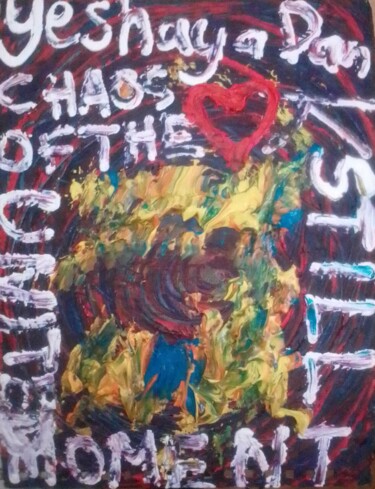 Painting titled "United in the chaos…" by Yeshaya Dank, Original Artwork, Stencil