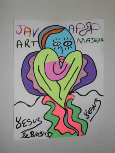 Disegno intitolato "java pop yesus 2012" da Yesus, Opera d'arte originale