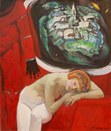 Картина под названием "Dream" - Yevgen Piskunov, Подлинное произведение искусства, Масло